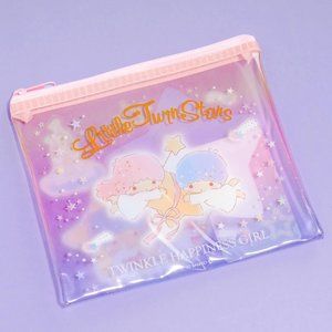 Sanrio Little Twin Stars Twinkle Happiness Girl Clear Flat Pouch